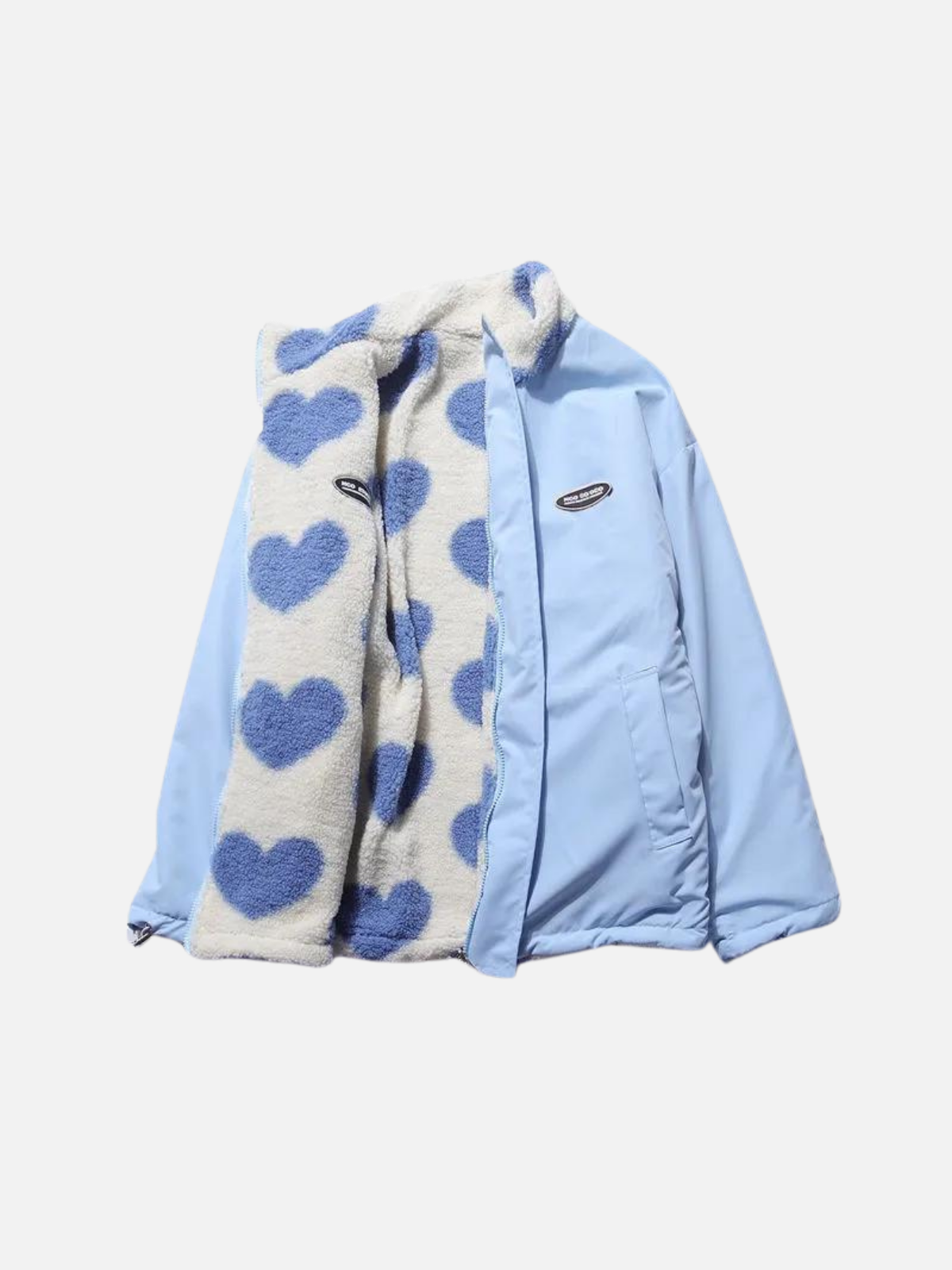 Warme Herbstjacke mit kuscheligem Futter und hübschem Herzmuster