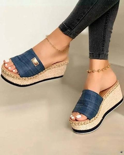 Olivia - Offene Keilabsatzsandalen