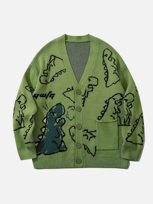 Yente - Strickjacke mit Dino-Aufdruck