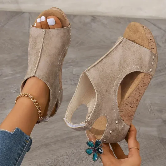 Shana - Retro-Sandalen mit Keilabsatz für Frauen