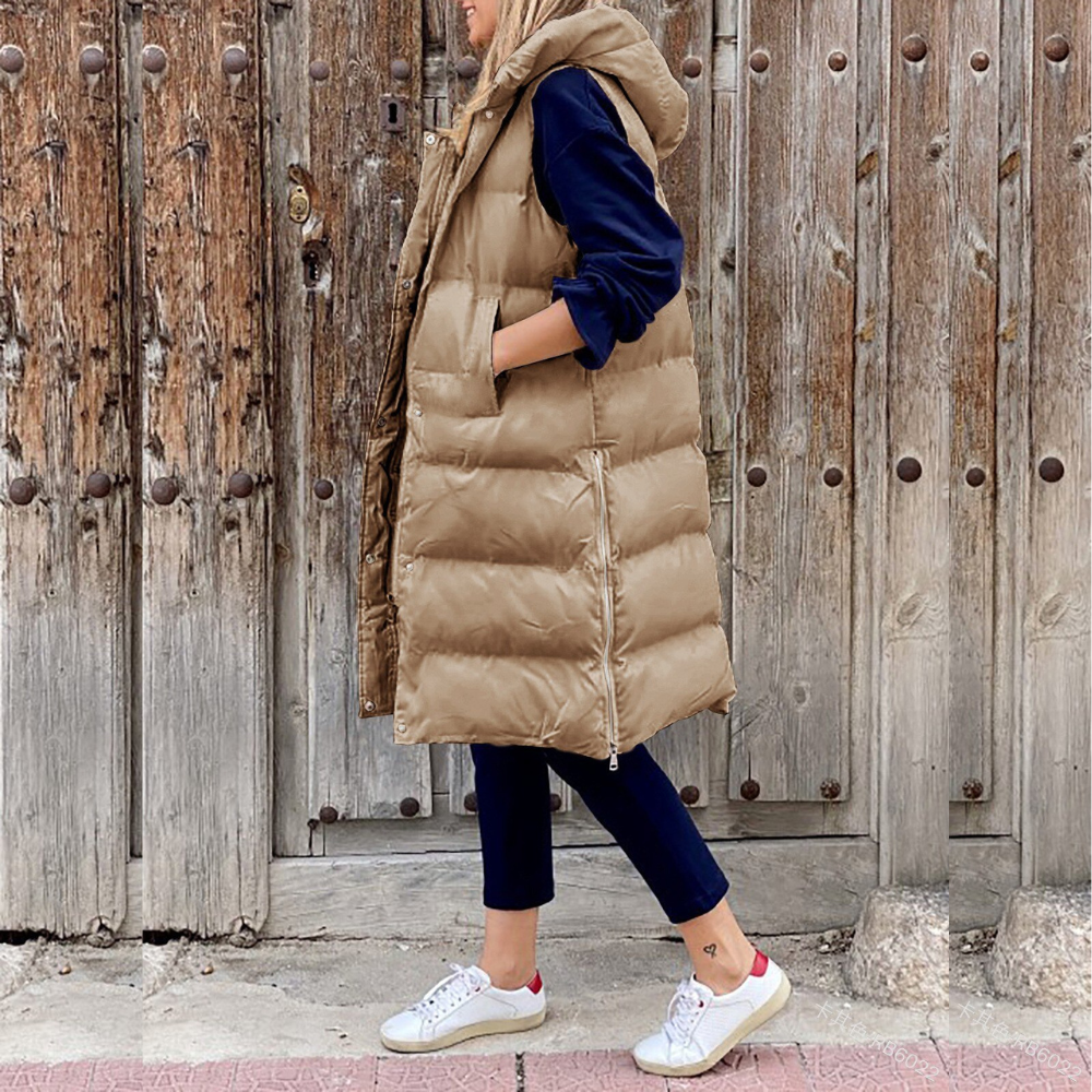 Trendige Longjacke mit Kapuze