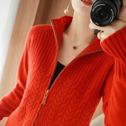 Damen-Strickjacke mit Reißverschluss