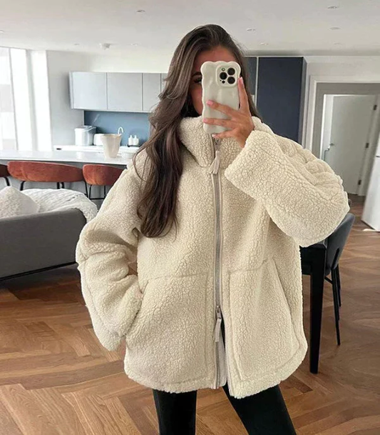 Bequeme Jacke mit Reißverschluss und Stehkragen