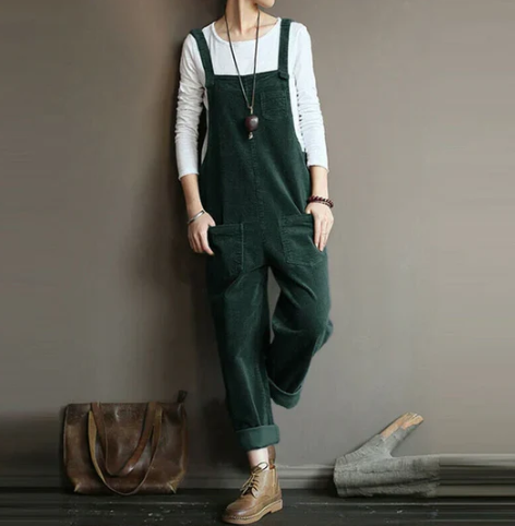 Eliza -Legerer Jumpsuit aus geripptem Samt