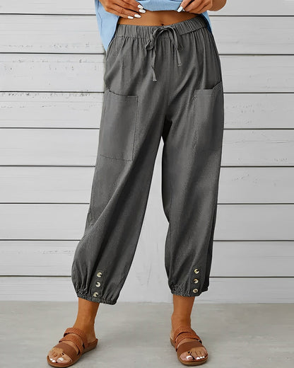 Weite Hosen-mit-hoher-Taille