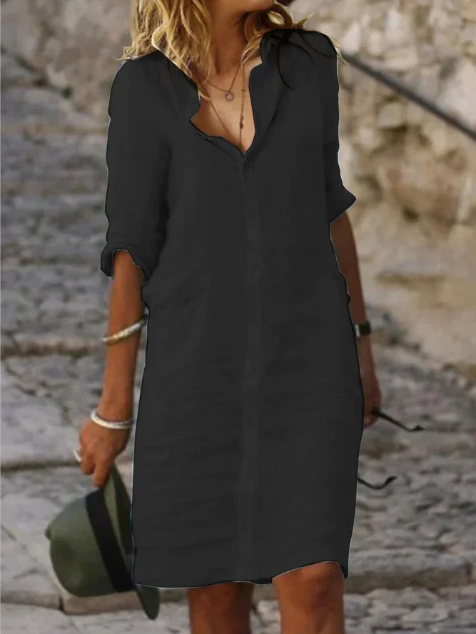 Button-Down-Kleid mit Reverskragen