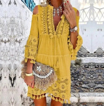 Adelaide - Minikleid aus Boho-Spitze