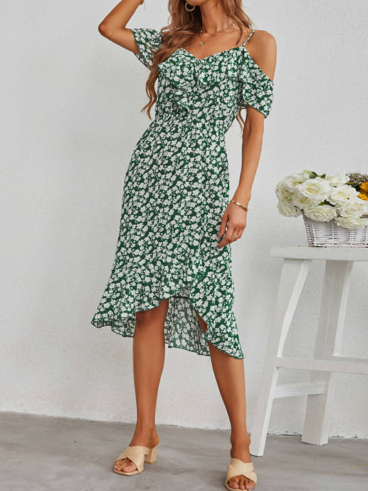Kleid mit bedrucktem Rock