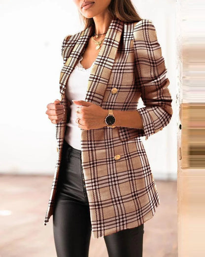 Blazer - Elegante Kollektion - Detaillierte Textur, goldene Knöpfe - Perfekt für die Arbeit oder elegante Anlässe