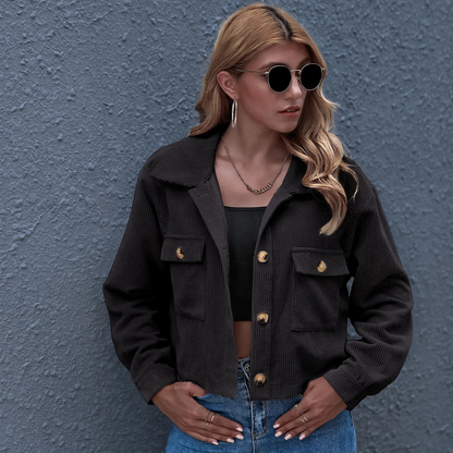 Amelia - lässige Crop-Cord-Jacke