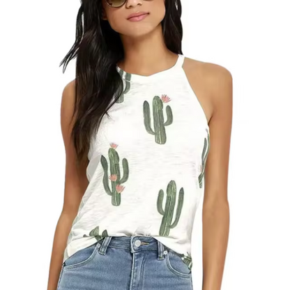 Abriella - Tank-Top mit Kaktus-Print