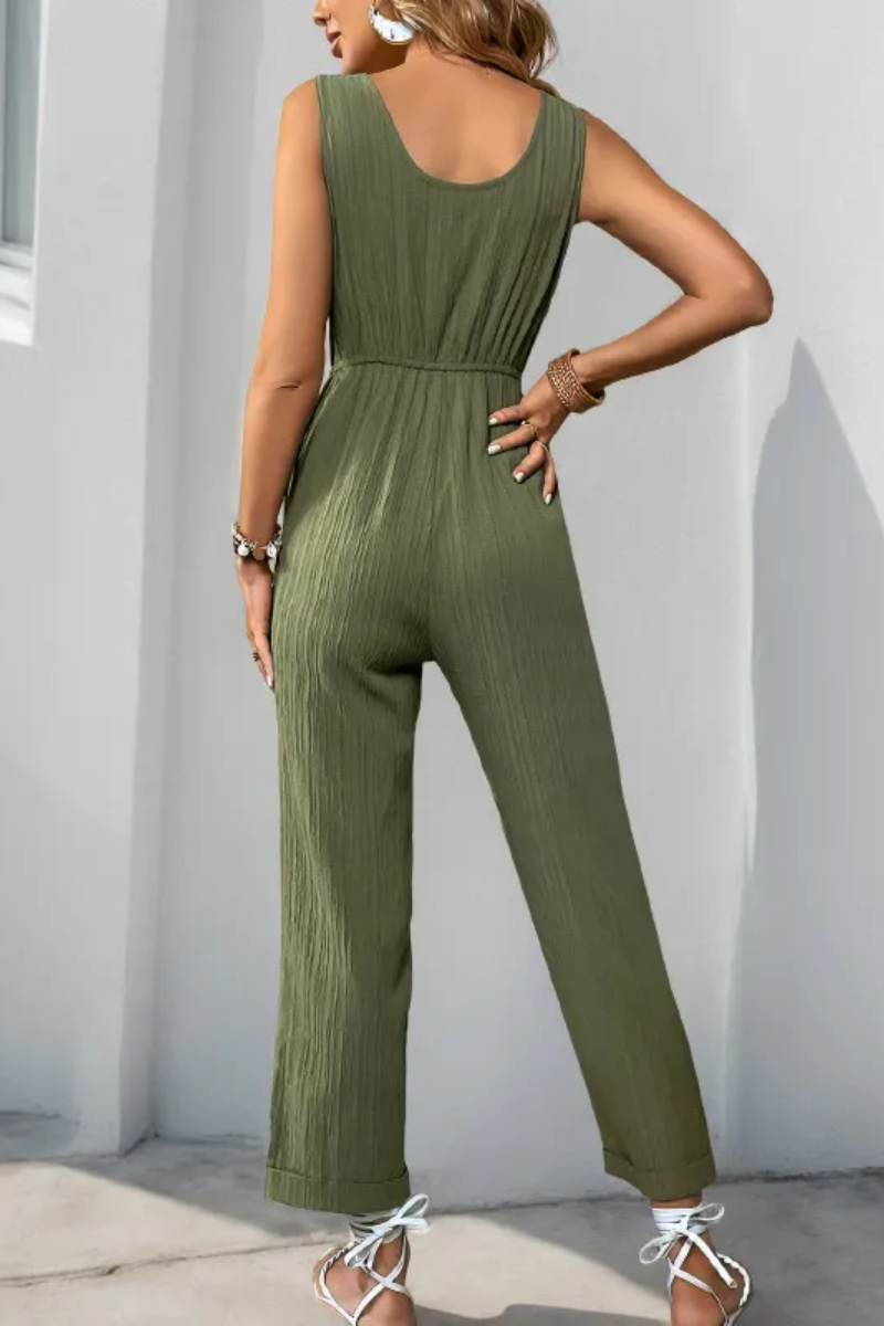 Talia | Frauen V-Ausschnitt ärmelloser Jumpsuit