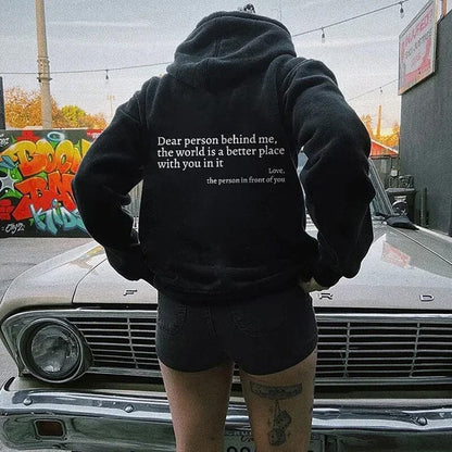 Jayne - "Dear Person Behind Me" Hoodie für Frauen