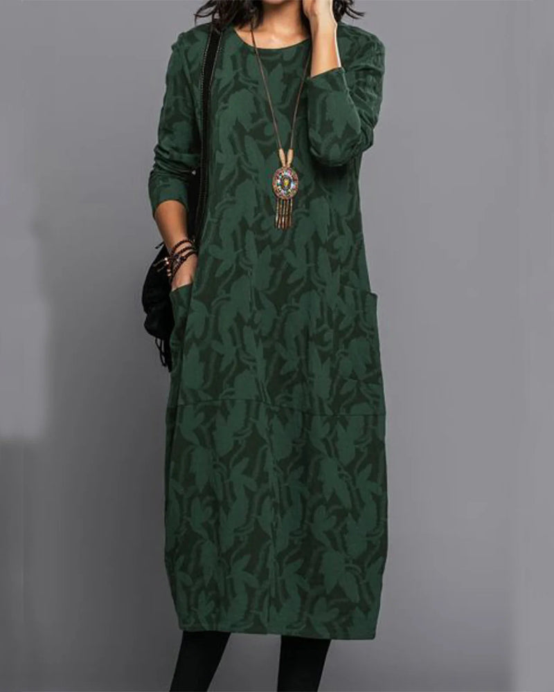 Noble - Langärmeliges Taschenkleid mit Druck