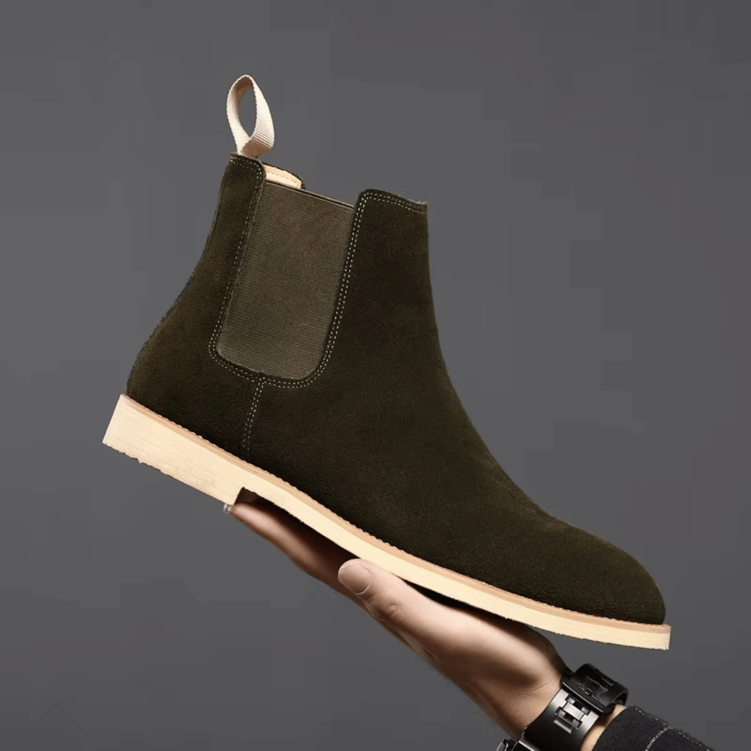 Novexa™ | Elegante Olive Chelsea Ankle Boots