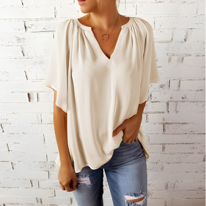 Tineke - Elegante Bluse mit V-Ausschnitt für Frauen