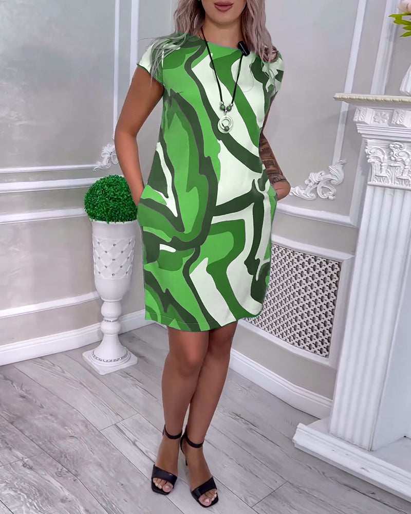 Kleid mit kurzen Ärmeln und Print
