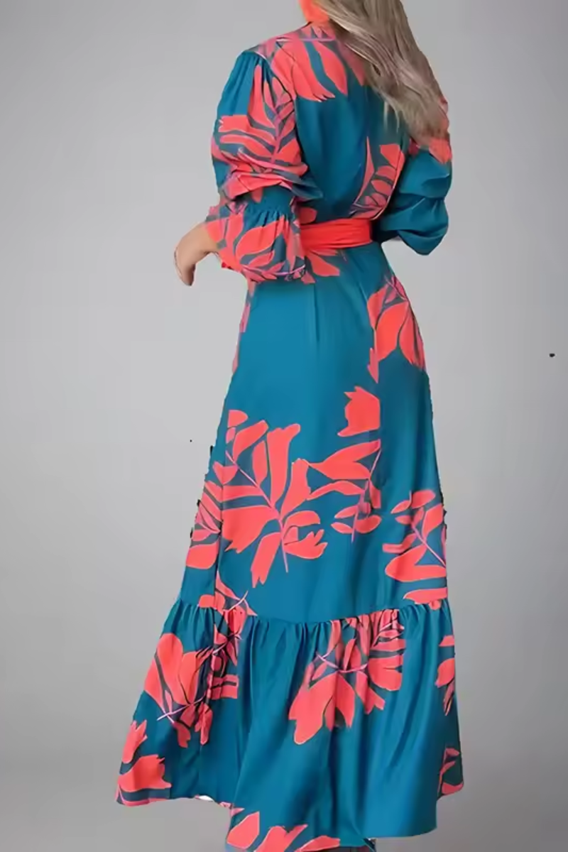 Aria | Damen Boho V-Ausschnitt Maxi-Kleid