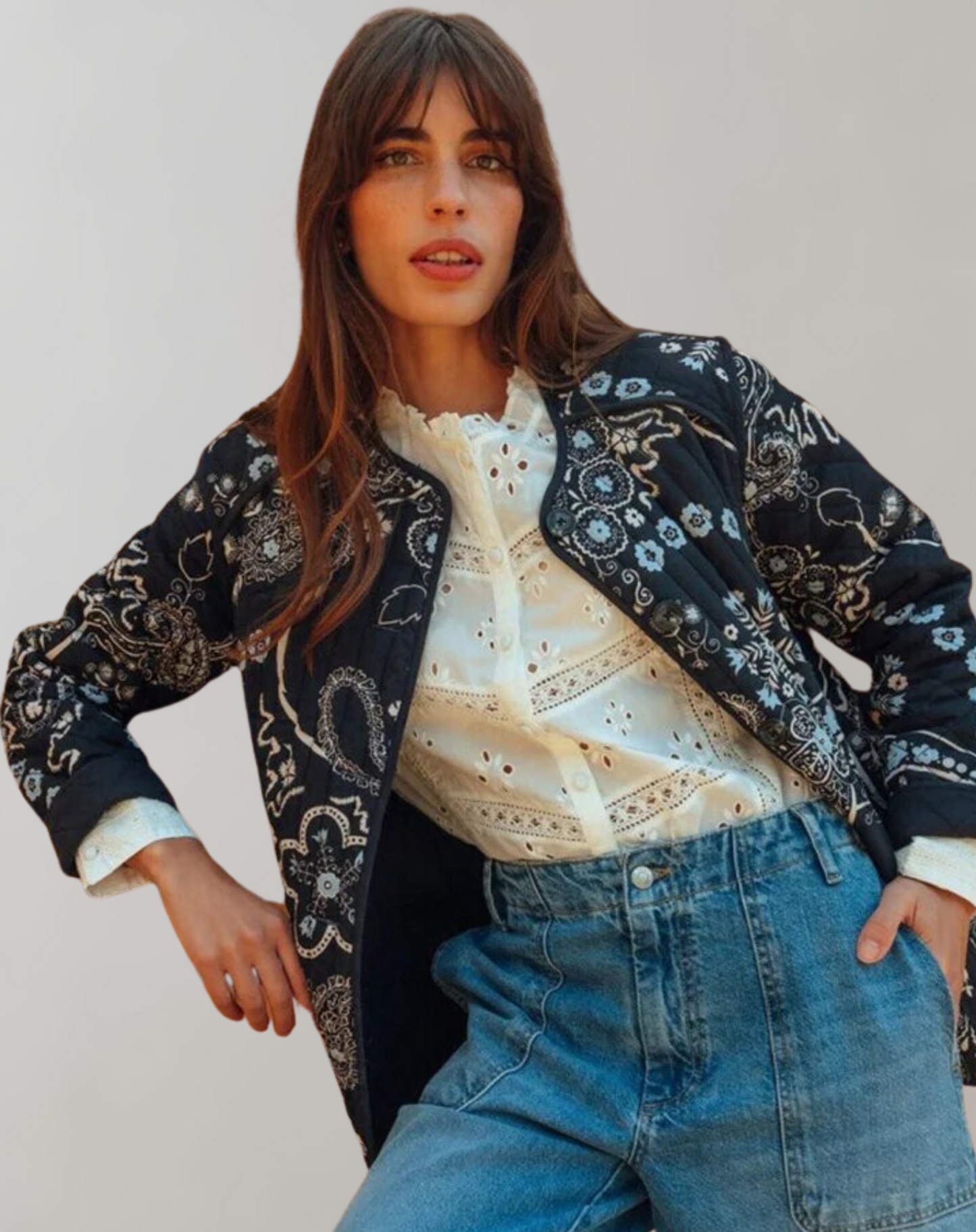 Perla - Lässige bedruckte Softjacke