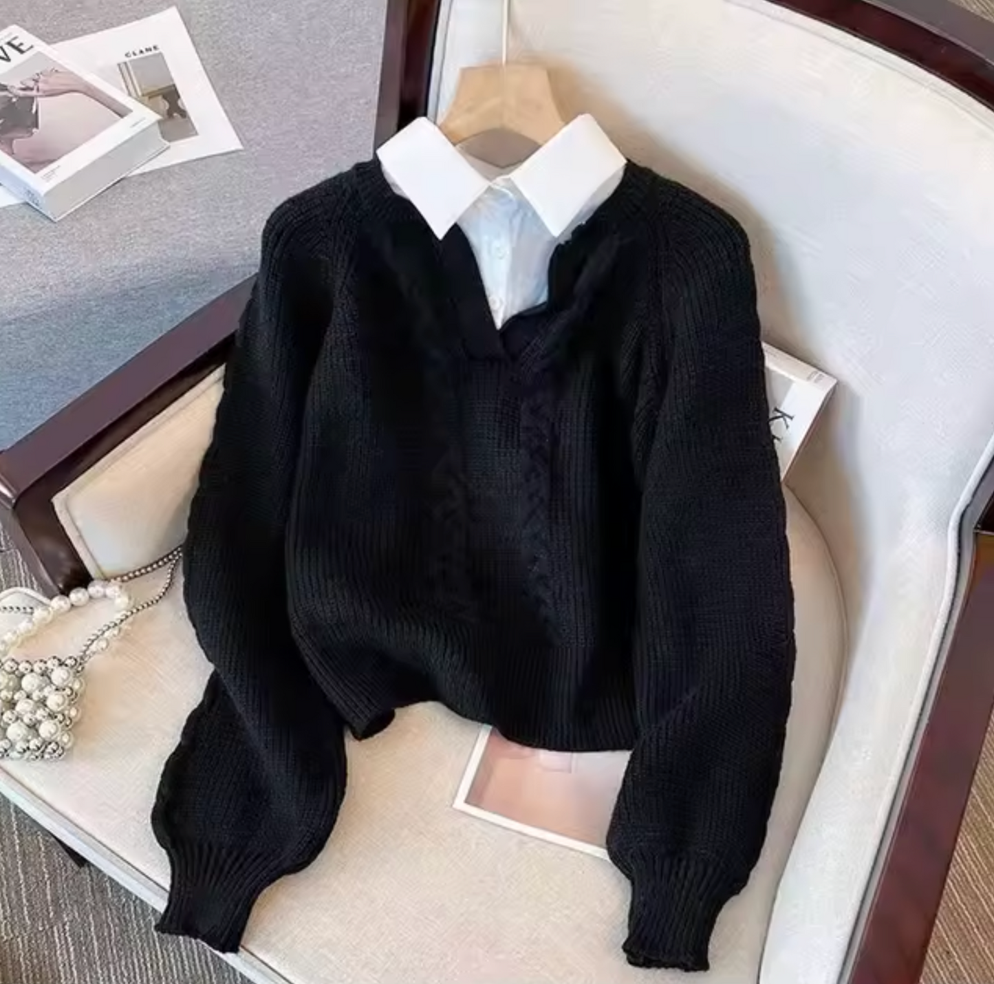 Addie - Strickpulli mit Kragen