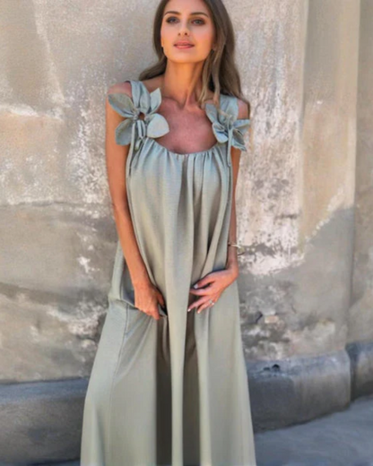 Langes Blumenkleid