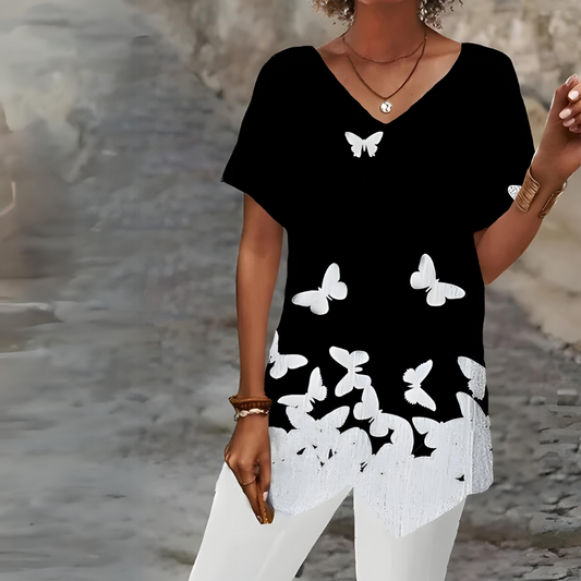 Annelies - Elegantes T-Shirt mit V-Ausschnitt
