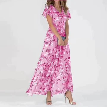 Josephine - Langes Sommerkleid mit floralem Muster