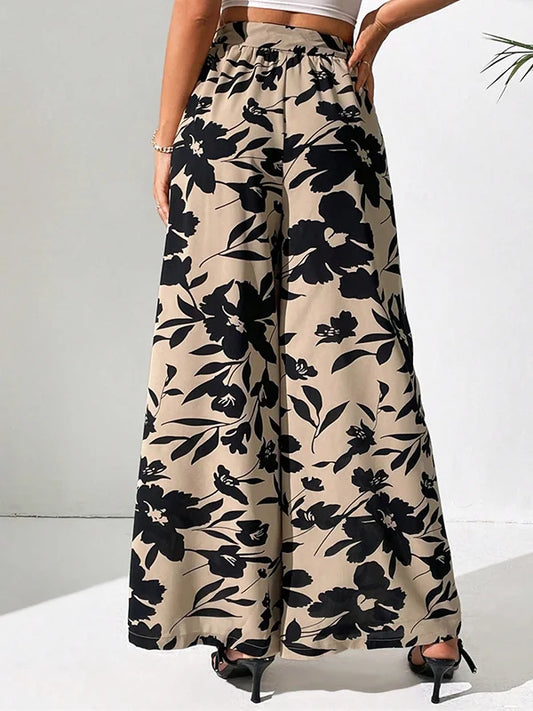 Sophia | Weite Hose mit Blumendruck | Eleganter Stil | Luftiger Stoff