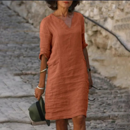 Damenkleid mit V-Ausschnitt