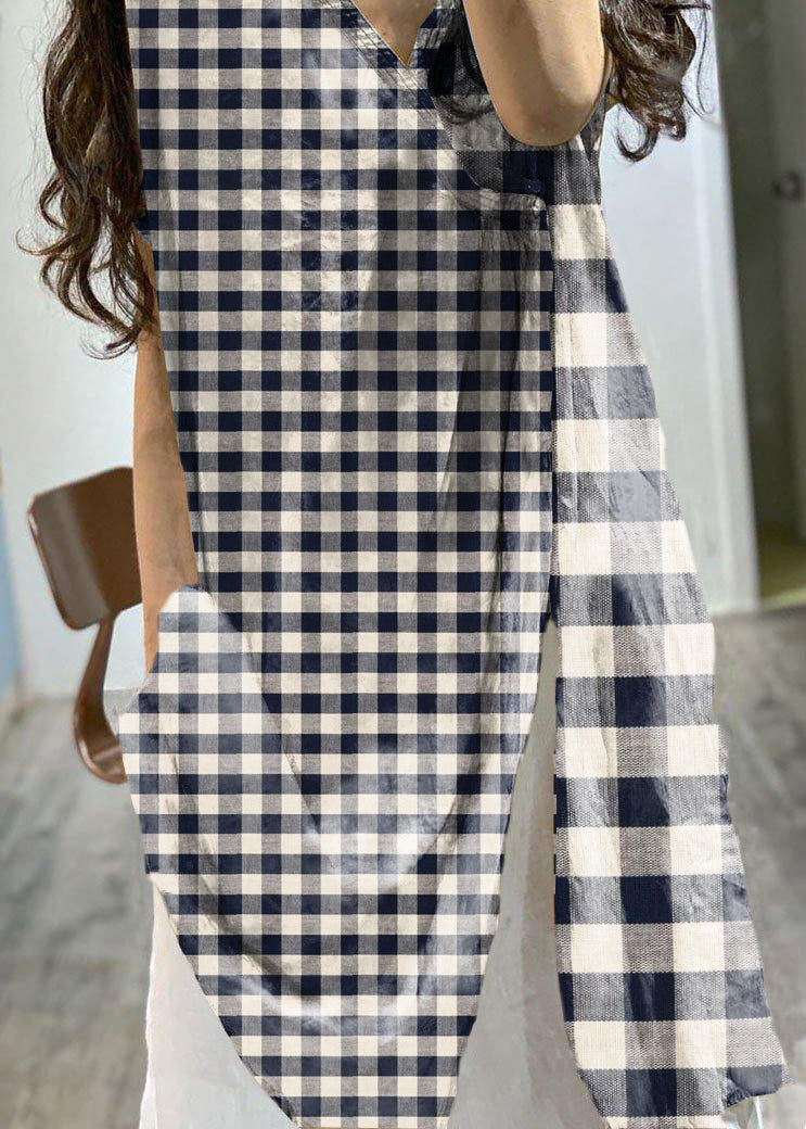 Blissia - Locker sitzendes Leinenkleid mit Sweetheart-Ausschnitt und Druck