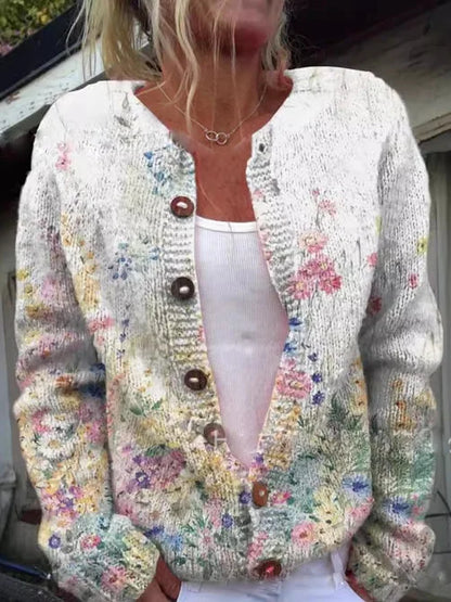 Roselind™ | Strickjacke mit Blumenmuster