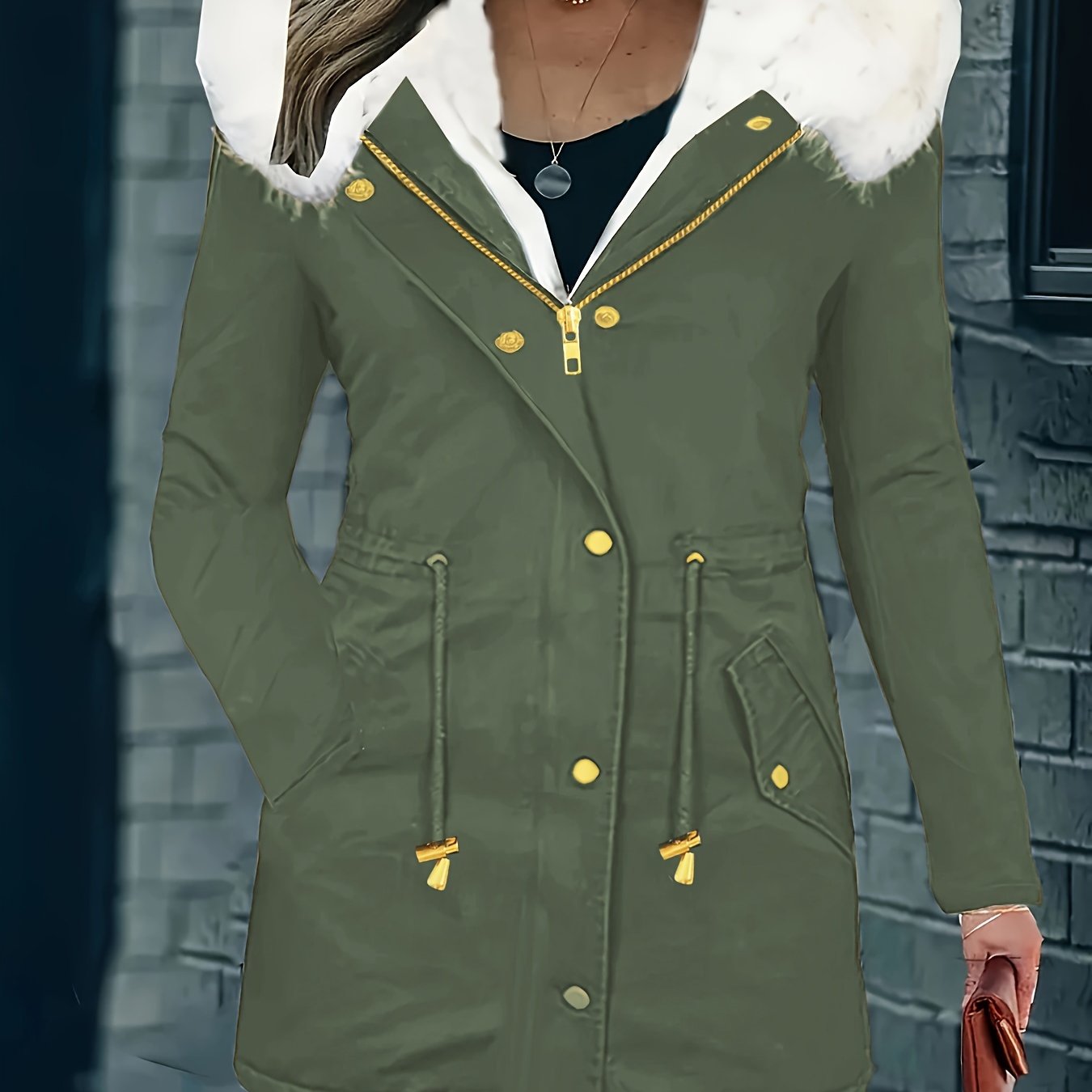 Lotte | Freizeitjacke mit Kapuze und Kunstfell