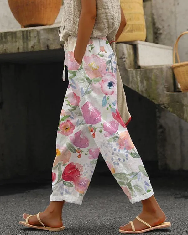 Lose Hose mit Blumenmuster Reagan für Damen