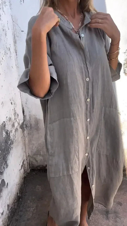 Langes Hemdkleid für die Freizeit