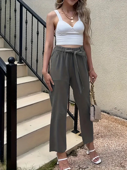 Thalia - Lässige Hose mit geknöpfter Taille für Frauen