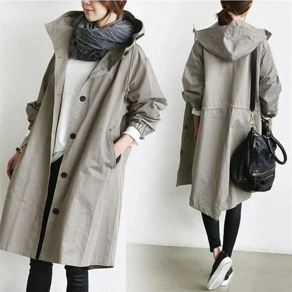Oliviana - lange Outdoor-Jacke mit Kapuze