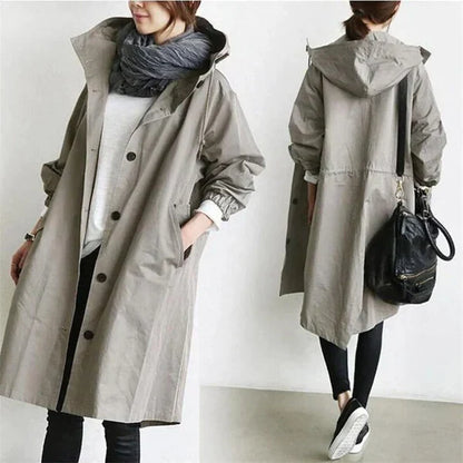 Oliviana - lange Outdoor-Jacke mit Kapuze