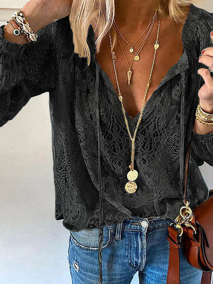 VelaVie - Bluse mit Spitzendetails