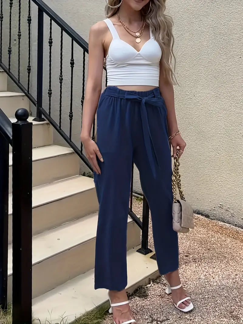 Thalia - Lässige Hose mit geknöpfter Taille für Frauen