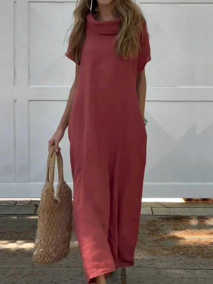 Nina - Leinenkleid mit Kragentaschen