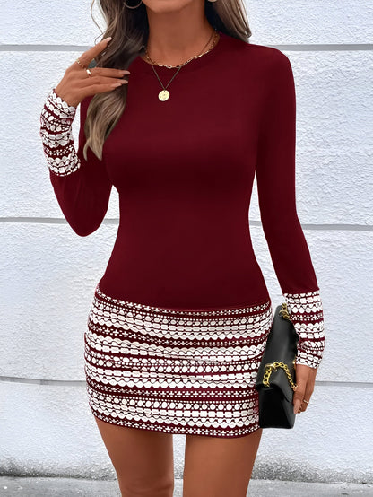 Brigida | Gestreiftes Bodycon-Minikleid mit Rundhalsausschnitt