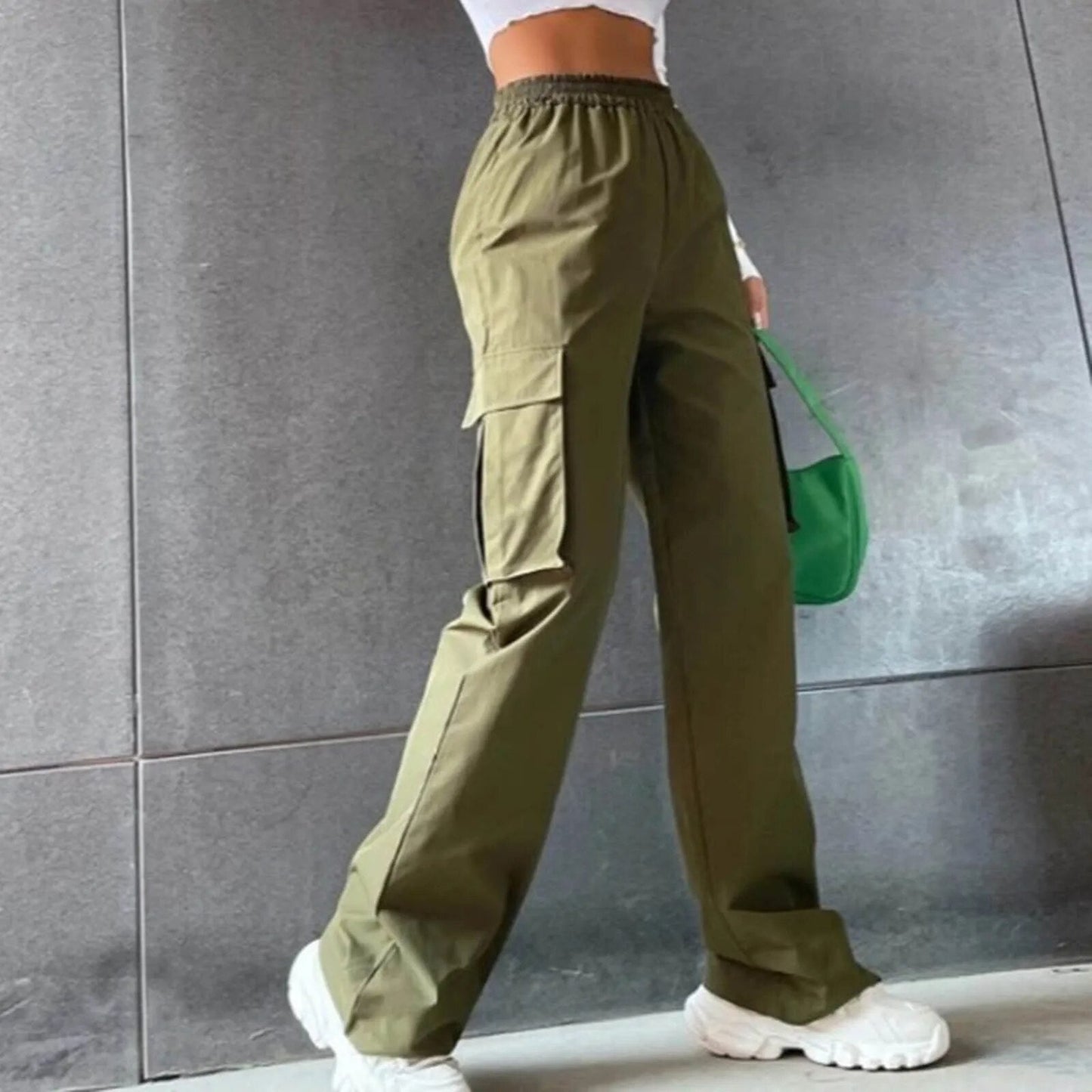 Alecia - Stylische hochgeschnittene Cargohose für Frauen im Herbst