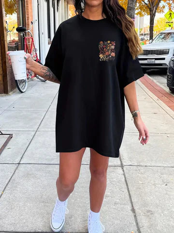 Iris - T-Shirt Kleid mit Rundhalsausschnitt