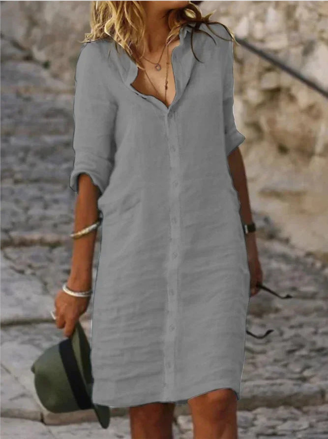 Button-Down-Kleid mit Reverskragen