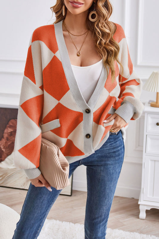 Patchwork-Weste mit V-Ausschnitt und Karos für Frauen