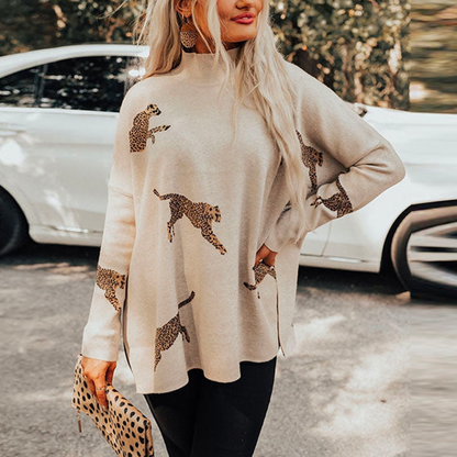 Chiara - Warmer und einzigartiger Leopardenpullover