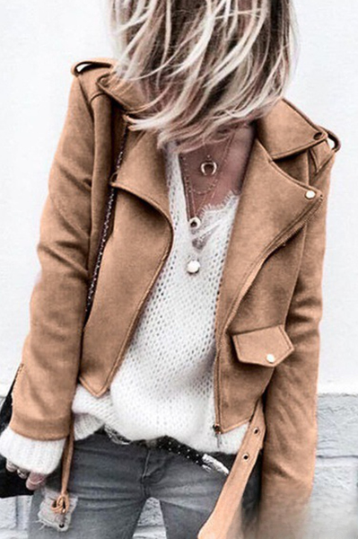Elegante Freizeitjacke mit Patchwork-Elementen