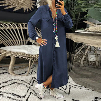 Jeansrock mit langen Ärmeln für einen lässigen Alltagslook