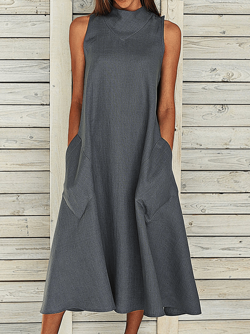 Livia - Schlichtes, locker sitzendes Freizeitkleid für Frauen mit Seitentaschen