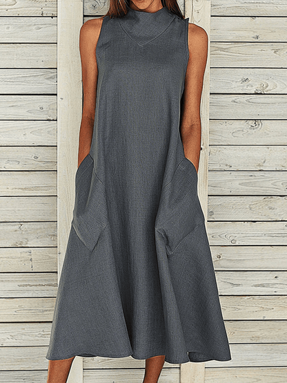 Livia - Schlichtes, locker sitzendes Freizeitkleid für Frauen mit Seitentaschen
